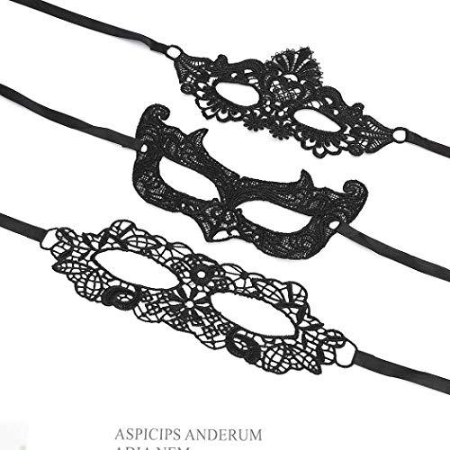 Barode Barode 3 Pcs Venetian Masquerade Mask Eyes Lace Masks Luxury Black Halloween Christmas Party Ball Fancy Dress for Women and Girls (3 Pcs)