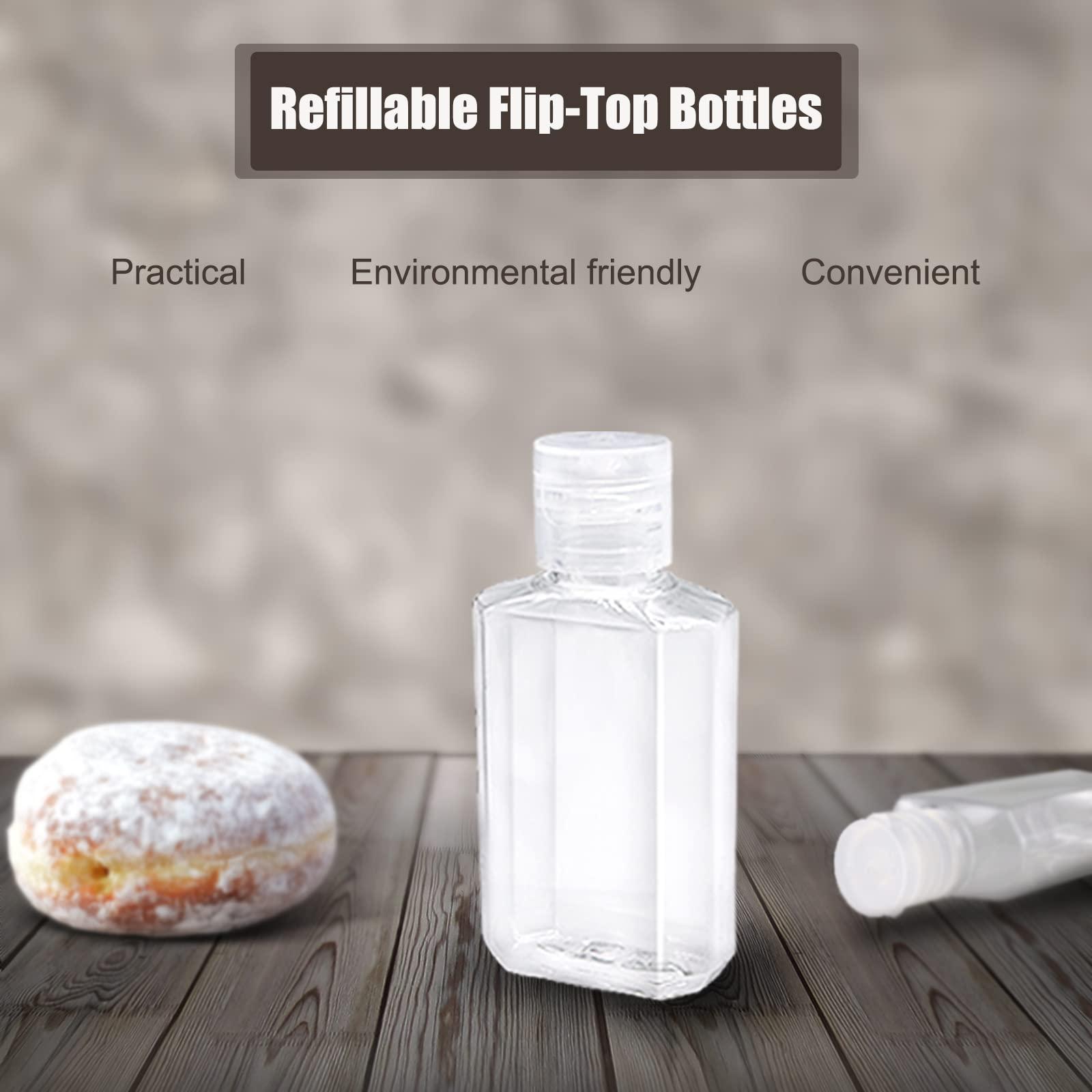 Panxxsen 40 Pack 2 Oz Plastic Refillable Bottles with Flip Cap, Travel Size Bottles, Reusable Containers for Business Trip, Outdoor Camping