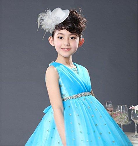 Aimeely Aimeely Elegant Girls Children Feather Flower Hat Veil Convenience Headpieces with Clip White