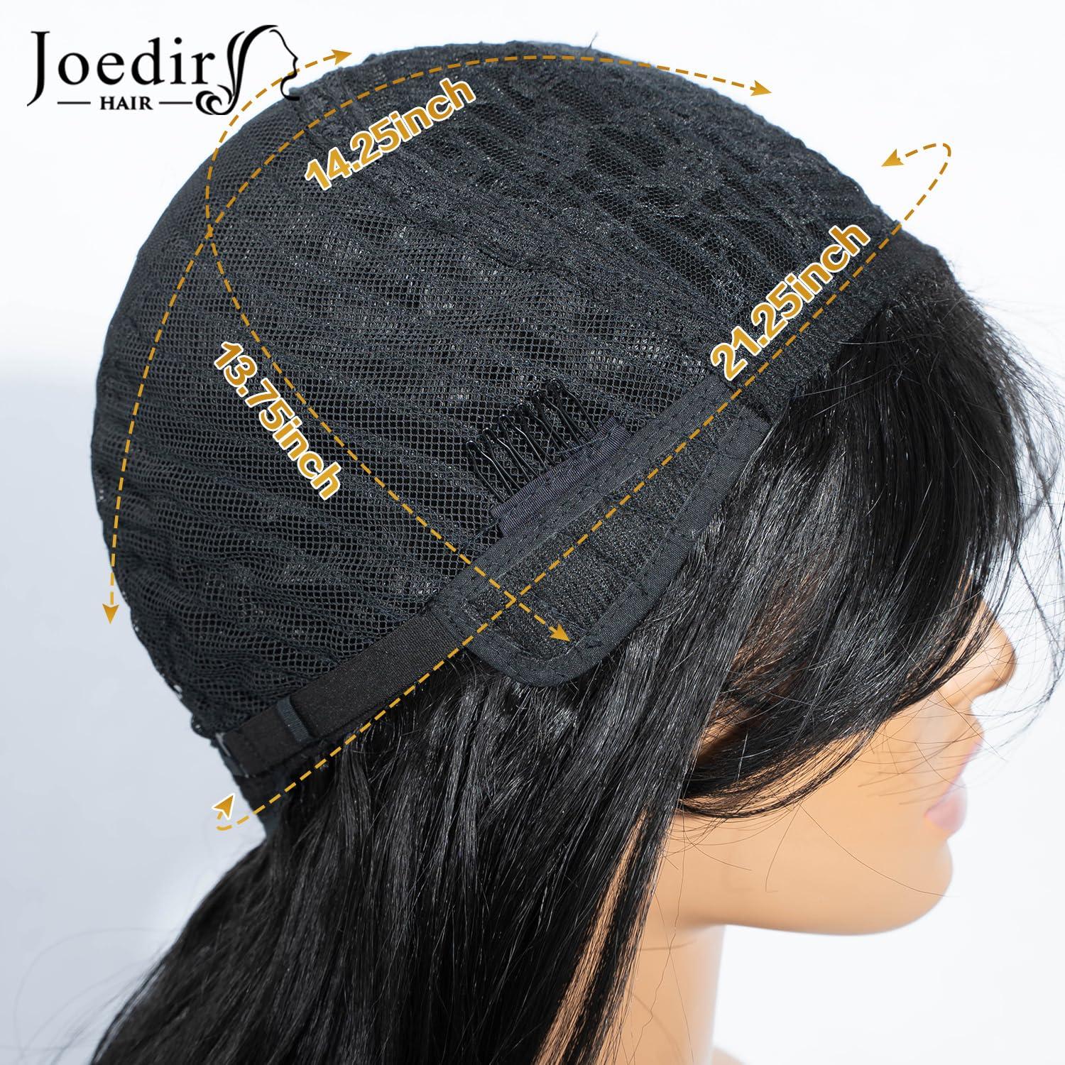 JOEDIR HAIR JOEDIR HAIR Black Wig with Bangs Long Wavy Wigs for Women Curtain Bangs Wig 26 Inch Synthetic Wig Halloween Costumes Cosplay Party Wigs