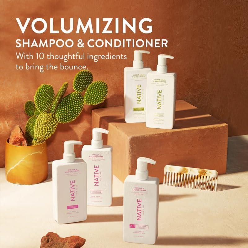 Native Native Shampoo & Conditioner and Body Wash (Bundle 4-Pack) | Naturally Derived Ingredients, Vanilla & Cactus and Coconut & Vanilla