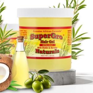 AFRICAN FORMULAS Genuine African Formula SuperGro Extra Hold Gel for Natural Hair Styling - 16 oz