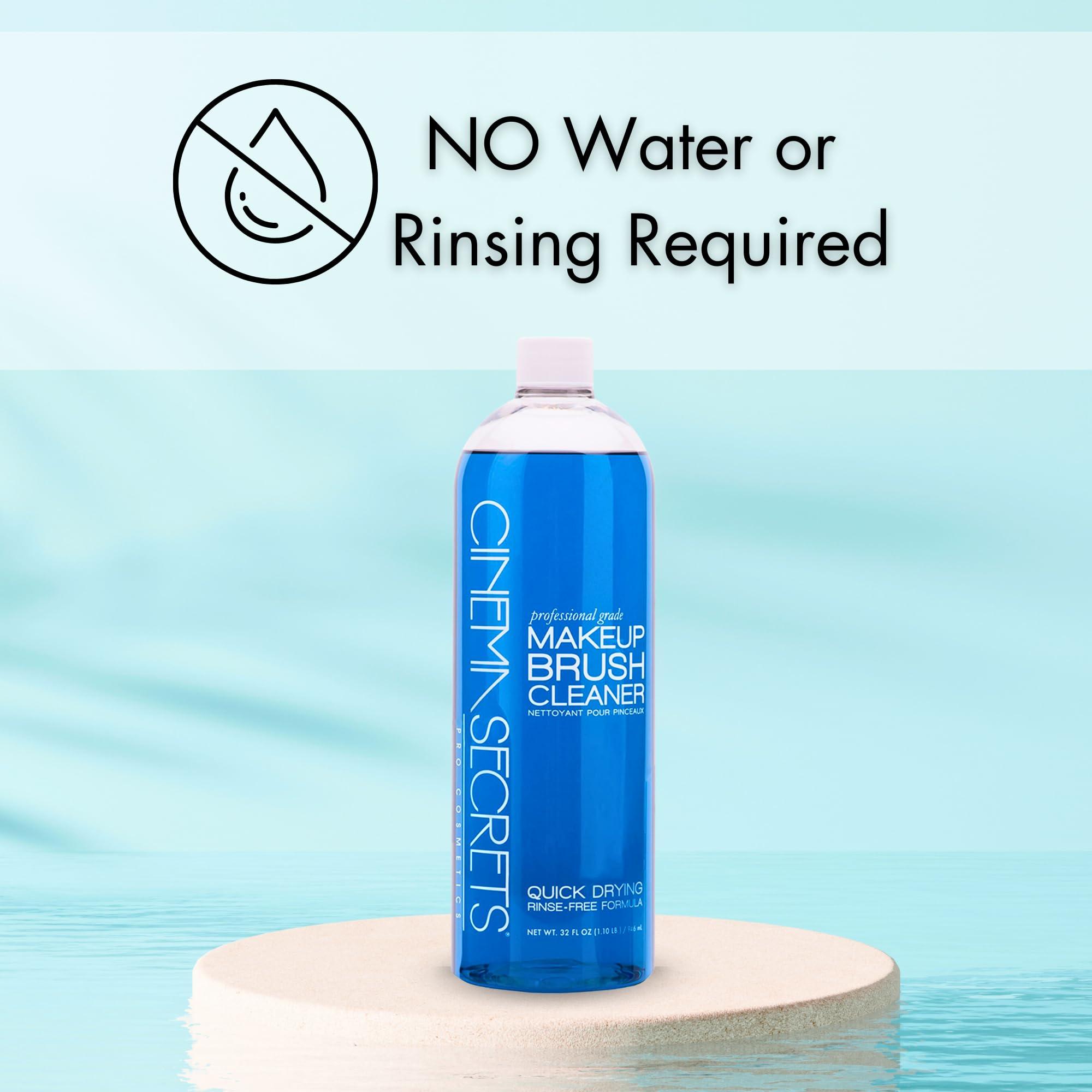 CINEMA SECRETS Cinema Secrets Original Makeup Brush Cleaner Solution & Spray Combo - Professional Cleanser for Makeup Brushes - Quick-Drying & Rinse-Free - Removes Built-Up Make Up - Vanilla (16 fl oz & 2 fl oz)