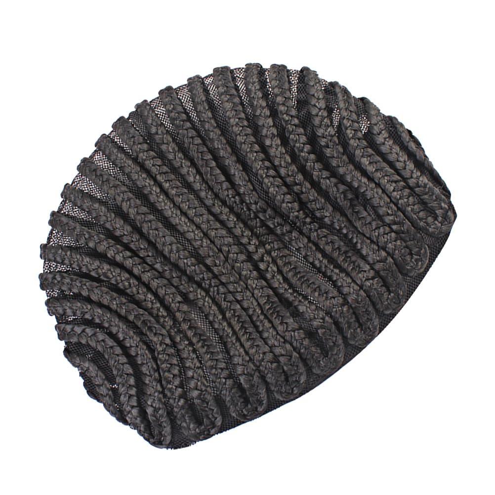 Ipetboom Ipetboom 2pcs Black Braided Wig Cap For Crochet Breathable Cornrow Wig Making Caps Cornrow Wig Cap Braid Headgear for Easier Sew