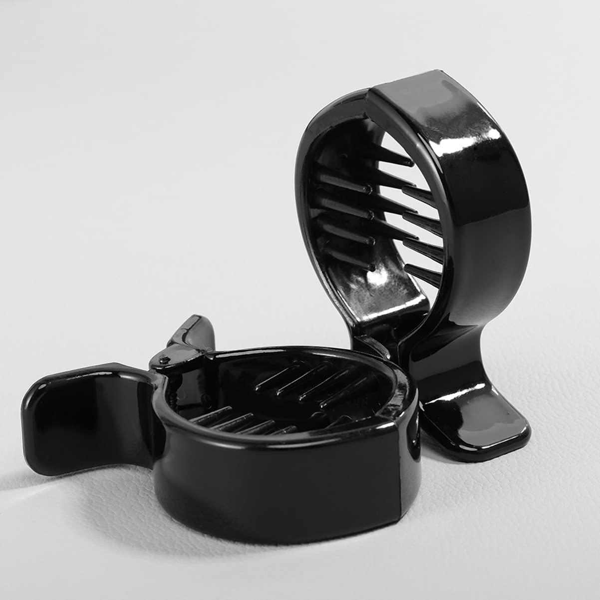 SOLUSTRE SOLUSTRE 2pcs Round Toothed Hair Black Hair Clips Hair Combs for Women Round Hair Clip Styling Hair Clips Ponytail Claw Clip Updo Ponytail Clip Claw Clips Toothed Hair Clip Girl Miss Holder