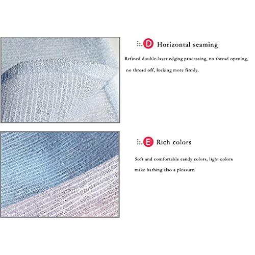 YAYA2021-SHOP Exfoliating Washcloths Exfoliating Shower Towel Body Scrubber Shower Towels Nylon Exfoliating Washcloth for Effective Exfoliation, Rinses Clean, Lightweight (Blue) Exfoliating Towel for Body