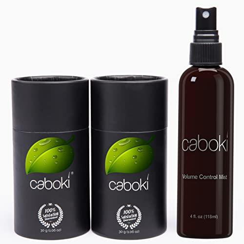 Caboki CABOKI VALUE PACK 1, 2x30G Hair Building Fiber Plus Hair Fiber Spray. 180-Day supply, Salt & Pepper Dark
