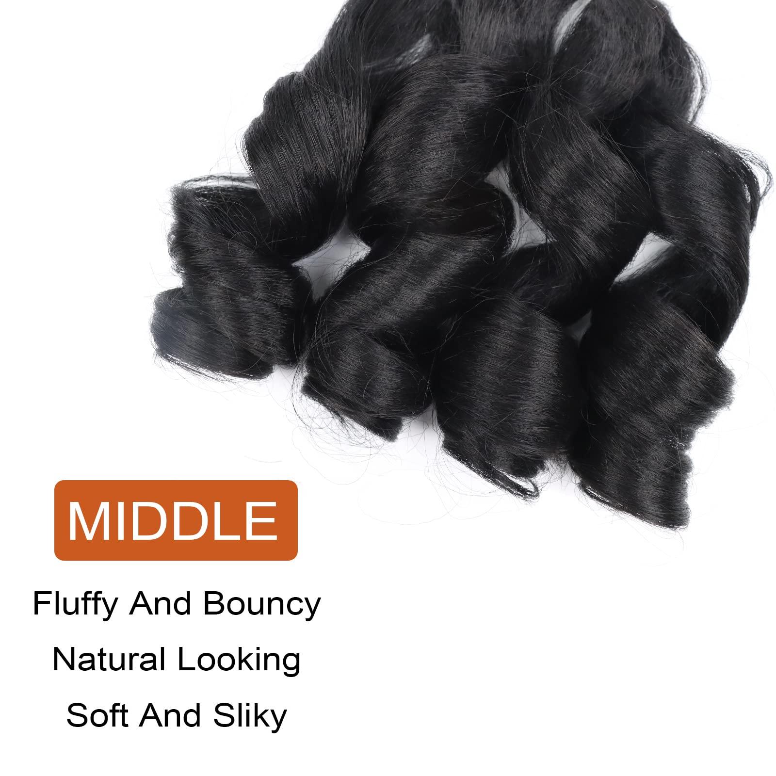 Lianzi French Curly Braiding Hair 12 Inch 8 Packs Curly Braiding Hair Pre Stretched French Curls Braiding Hair French Curl Crochet Braids Spiral Curl Braiding Hair Extensions(12 Inch/Pack of 8, 1B)