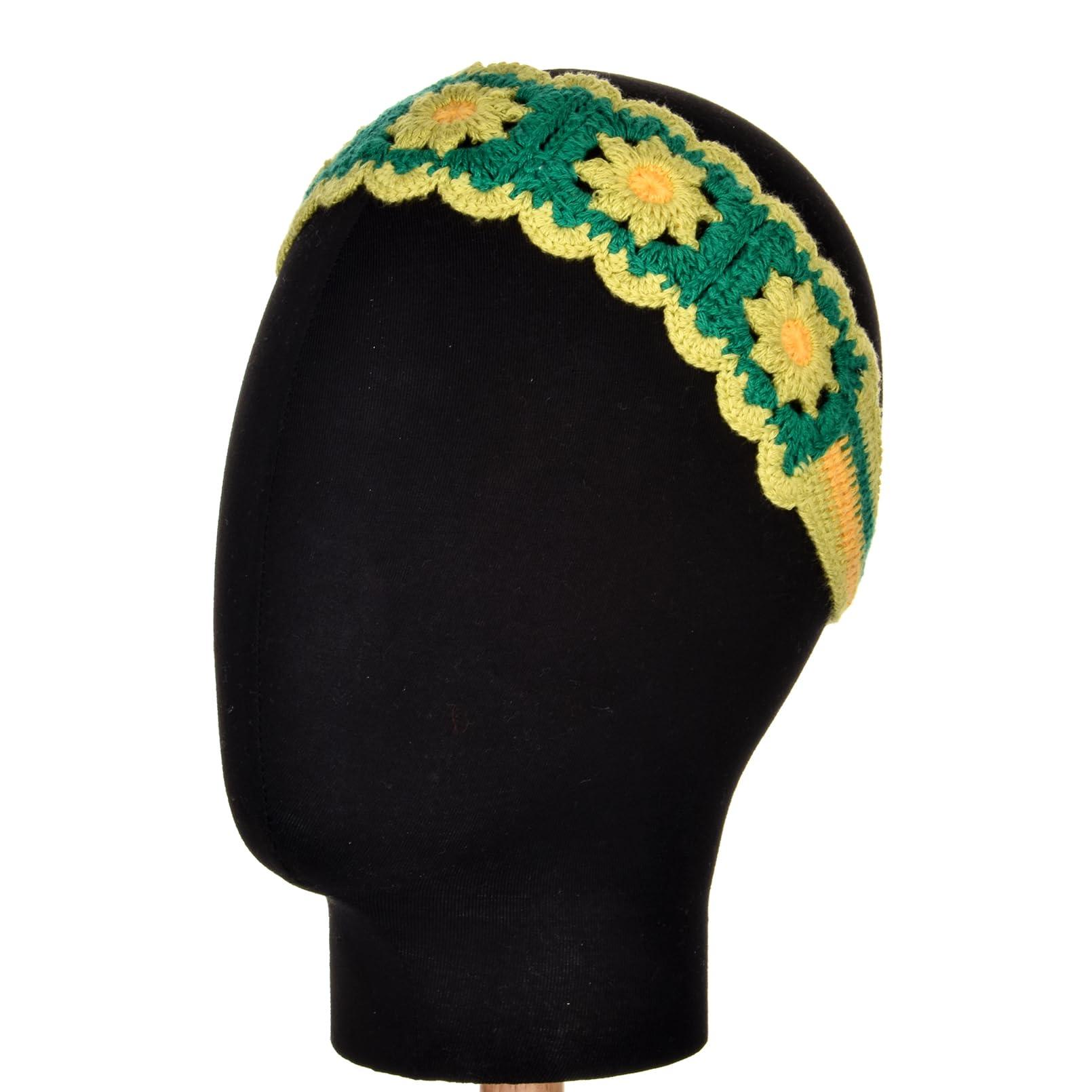 Merroyal Merroyal Flower Crochet Headbands for Women Girls,Floral Print (Green, Medium)