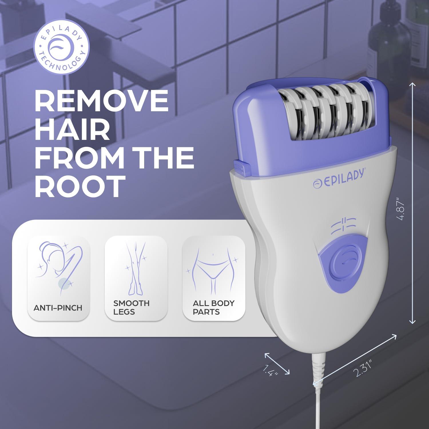 Epilady Epilady Speed Corded Epilator for Women | Compact Hair Removal Device for Arms, Legs, Underarms & Bikini Area, Epilators Hair Removal for Women