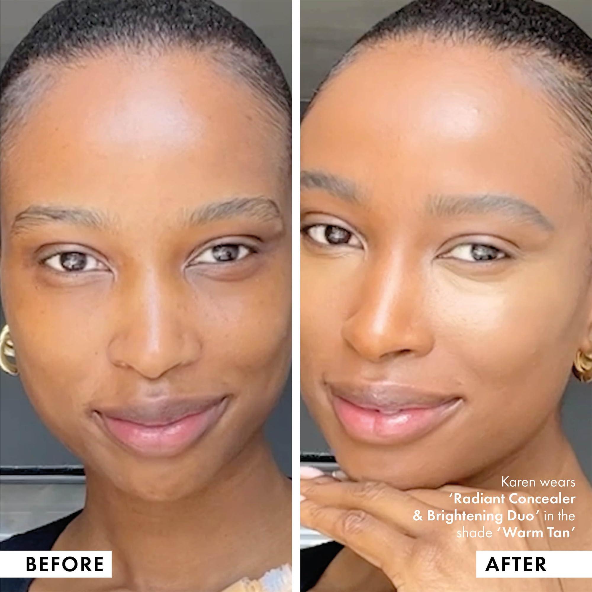 ICONIC LONDON ICONIC LONDON Radiant Concealer & Brightening Duo | Creamy Liquid + Brightening Crayon Dual Ended Concealer, Cruelty Free, Vegan Makeup (Warm Tan) 0.08 oz