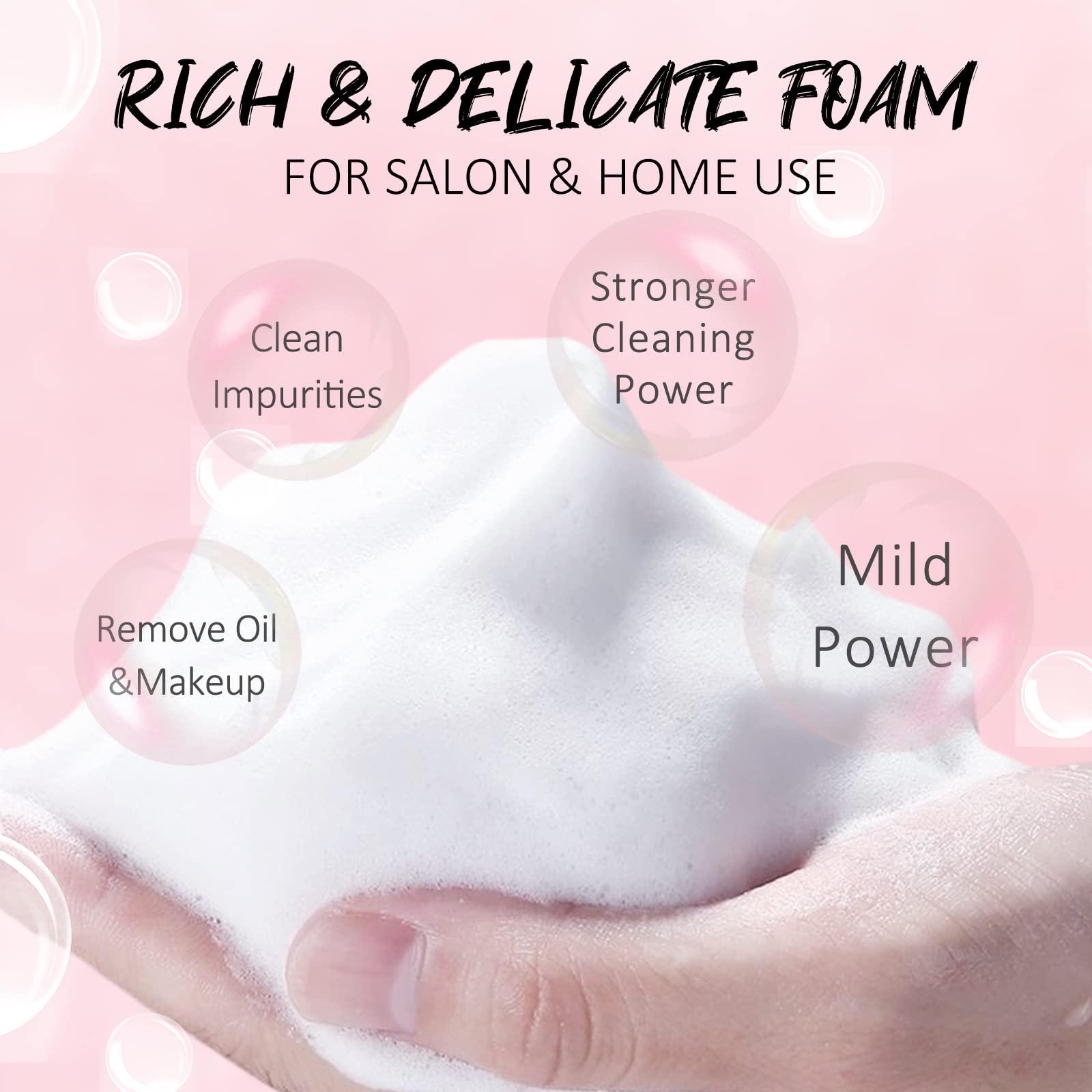 EMEDA EMEDA Lash Shampoo for Lash Extensions Lash Cleaning Kit 150ml with Lash Fan Dryer Lash Extension Cleanser Oil Free Foam Soap Lash Bath with Rinse Bottle, Brush, Hair Band