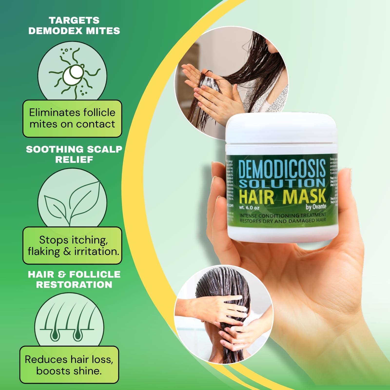 OVANTE OVANTE Demodex Mite Eliminating Repair Mask for Itchy, Prone Scalps - Hair Loss Associated with Demodicosis - 6.0 oz