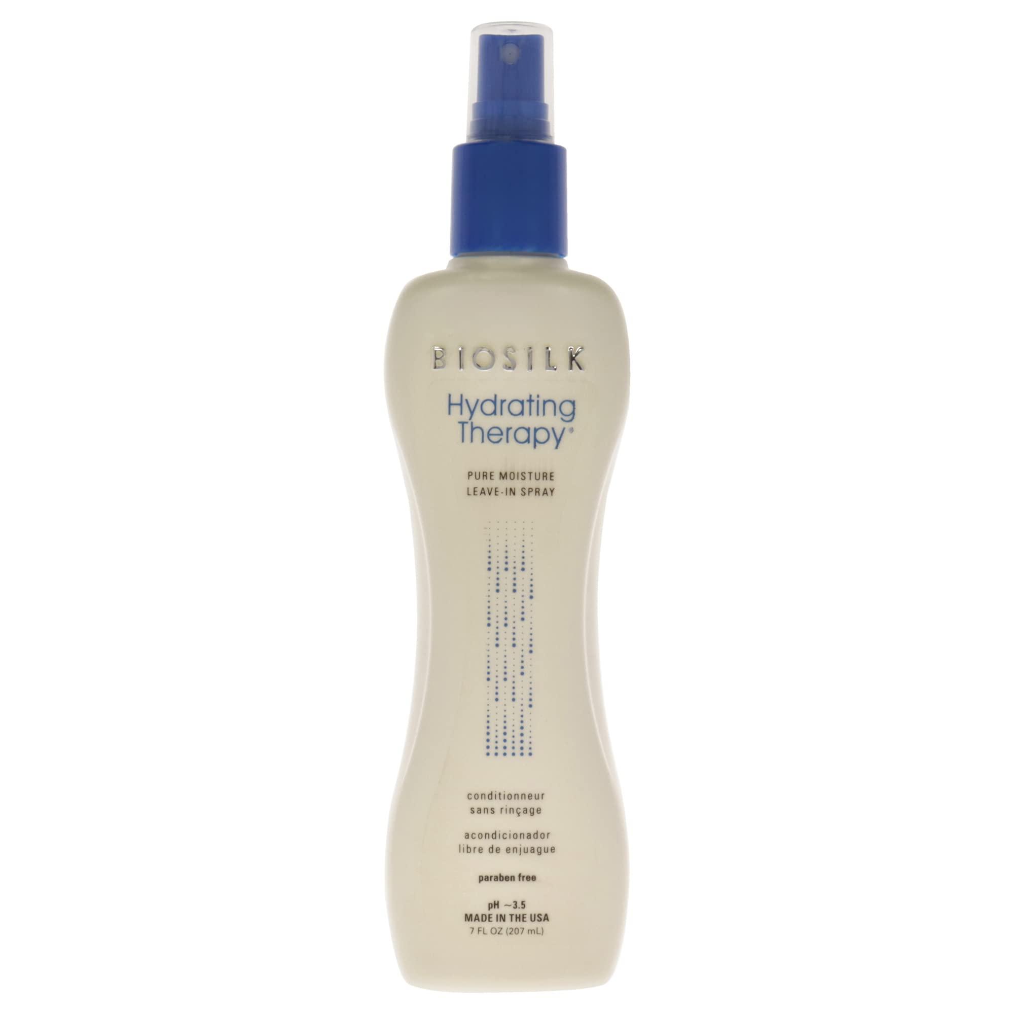 BioSilk Biosilk Silk Therapy 3-Piece Kit: Shampoo, Conditioner, Serum & Hydrating Leave-In Spray | 7 Oz | Replenishes Moisture & Anti-Frizz for Coarse Hair