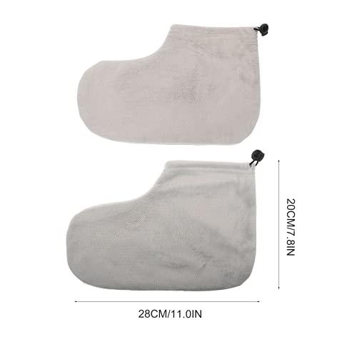 HEALLILY HEALLILY Paraffin Wax Bath Cotton Booties Moisturizing Work Foot Covers Feet Treatment Kit Grey Paraffin Wax Warmer Insulated Foot Wraps for Women Warm Therapy