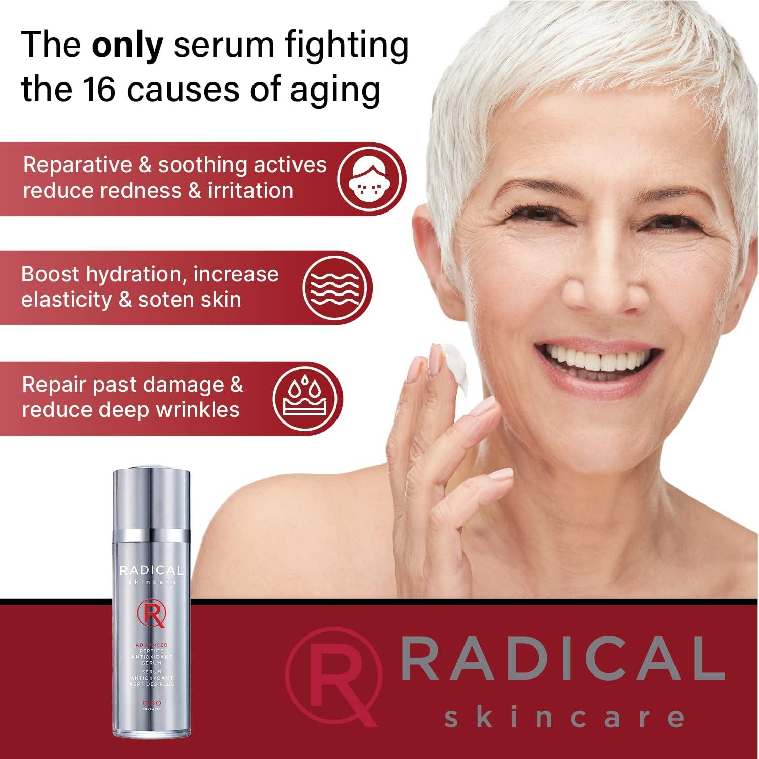 Radical Skincare Radical Skincare Advanced Peptide Serum - Repairs and Smooths Skin to Reduce the Appearance of Wrinkles & Boosts Elasticity - For All Skin Types - Paraben Free - Assured Results (1 Fl Oz)