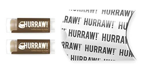 HURRAW! Hurraw! Coffee Bean Lip Balm, 2 Pack: Organic, Certified Vegan, Cruelty and Gluten Free. Non-GMO, 100% Natural Ingredients. Bee, Shea, Soy and Palm Free. Made in USA