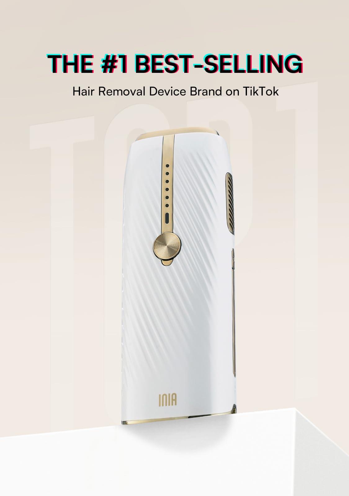 INIA INIA Laser Hair Removal for Women and Men, IPL Hair Removal Device with Sapphire Ice-cooling, Double Effectiveness & 5 Flashes per Second for Long-lasting and Nearly Painless Results