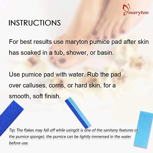 MARYTON Maryton Foot Pumice Stone for Feet Hard Skin Callus Remover and Scrubber (Pack of 4) (Blue)
