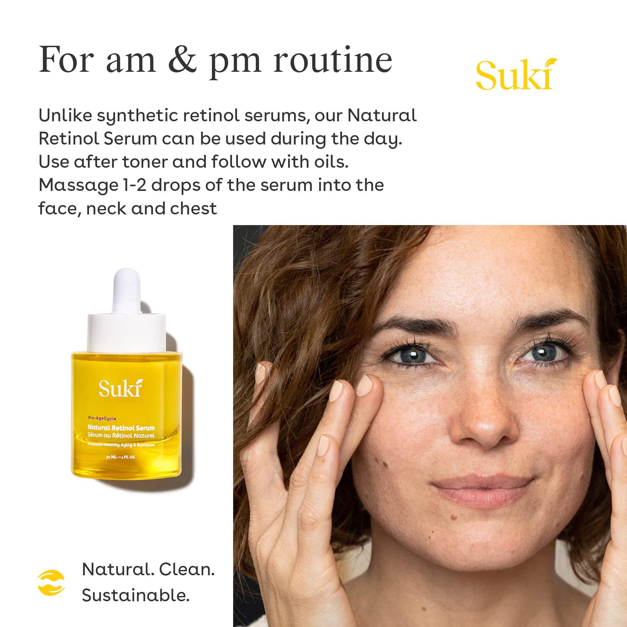 Suki Natural Retinol Serum for Face  Radical Results Skin Resurfacing Retinol Serum for Day & Night Care with Rose Extract, Vitamin C, Collagen - Anti Wrinkle Serum to Brighten, strengthen, Tone 1oz