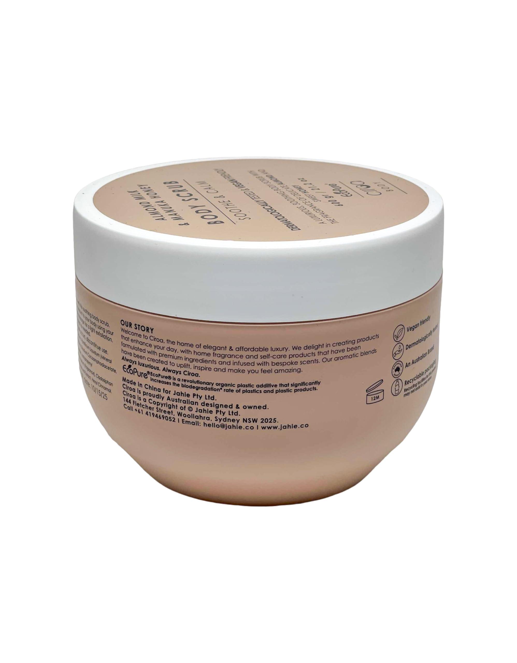 Generic Generic Ciroa Body Almond milk & Manuka honey body scrub soothe & calm 600 gr / 21.2 oz, Brown