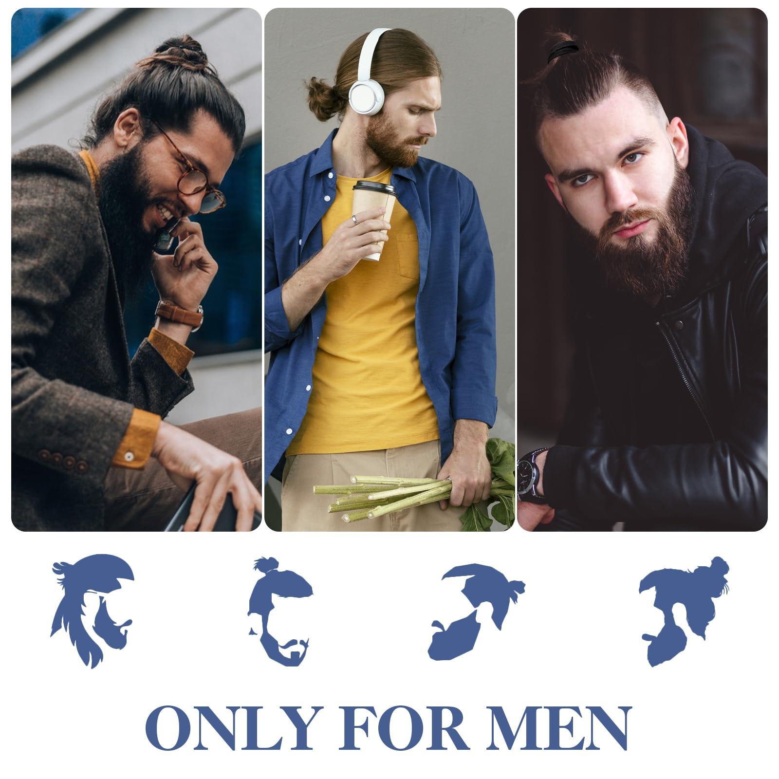 Teaaha Teaaha Hair Ties 20 PCS, Black Knotted Hair Ties for Guys, Men\'s Long Hair Ties, Curly Thick Elastic Hair Bands, No Crease Man Bun Hair Tie, Perfect Hairties for Men