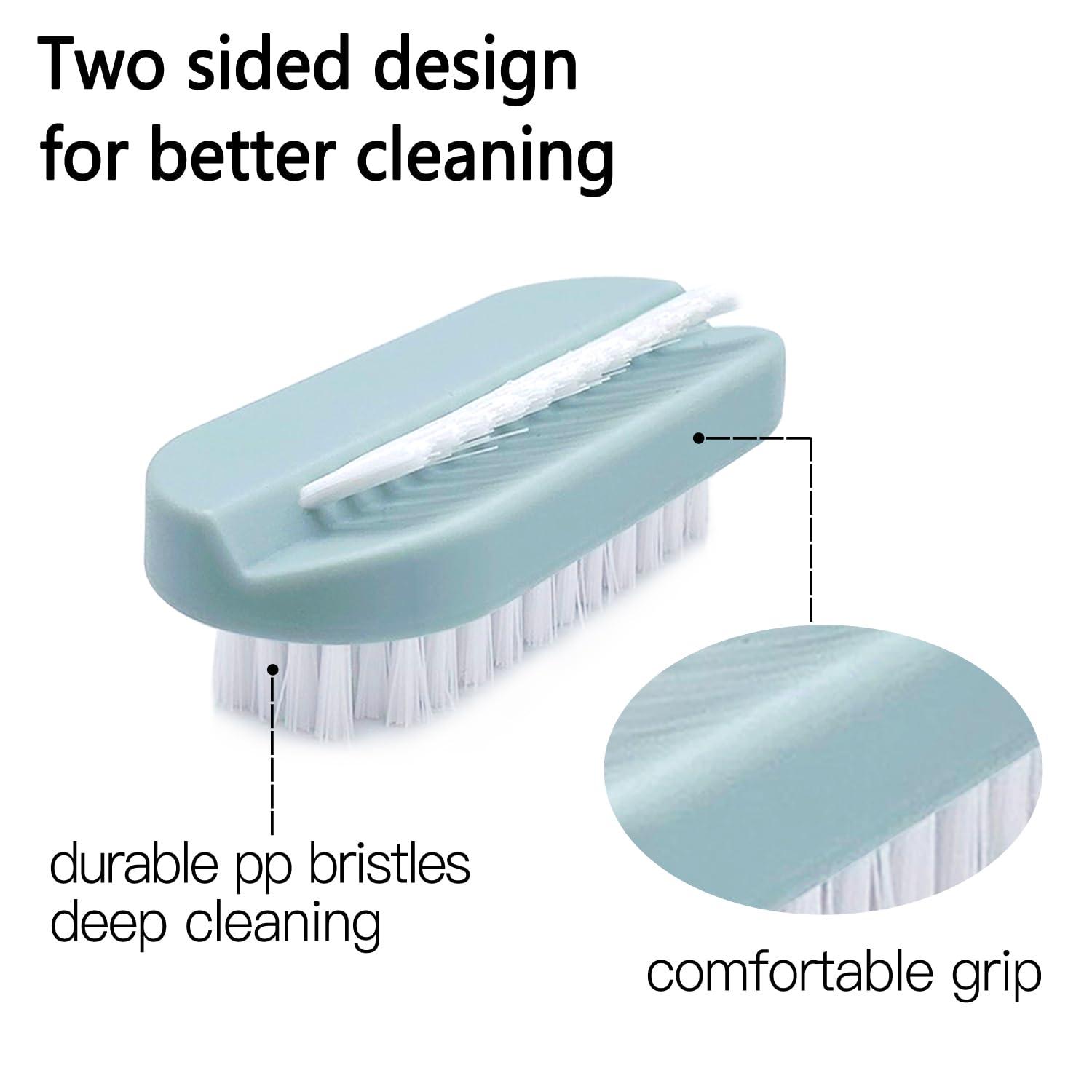 Ylijxqc Nail Brush for Cleaning Fingernails Two Sided Hand Fingernail Scrub Brush Soft Stiff Bristles Nail Scrubber Brushes for men women kids,4 PCS