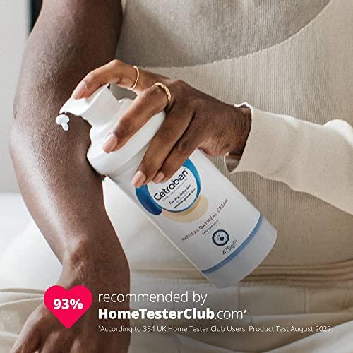 Cetraben Cetraben Natural Oatmeal Cream, for Dry, Sensitive & Eczema-Prone Skin, Provides 24 Hour Hydration, Soothing, Lightweight and Quick Drying, for Daily use on The Body and Face, 1 x 475g