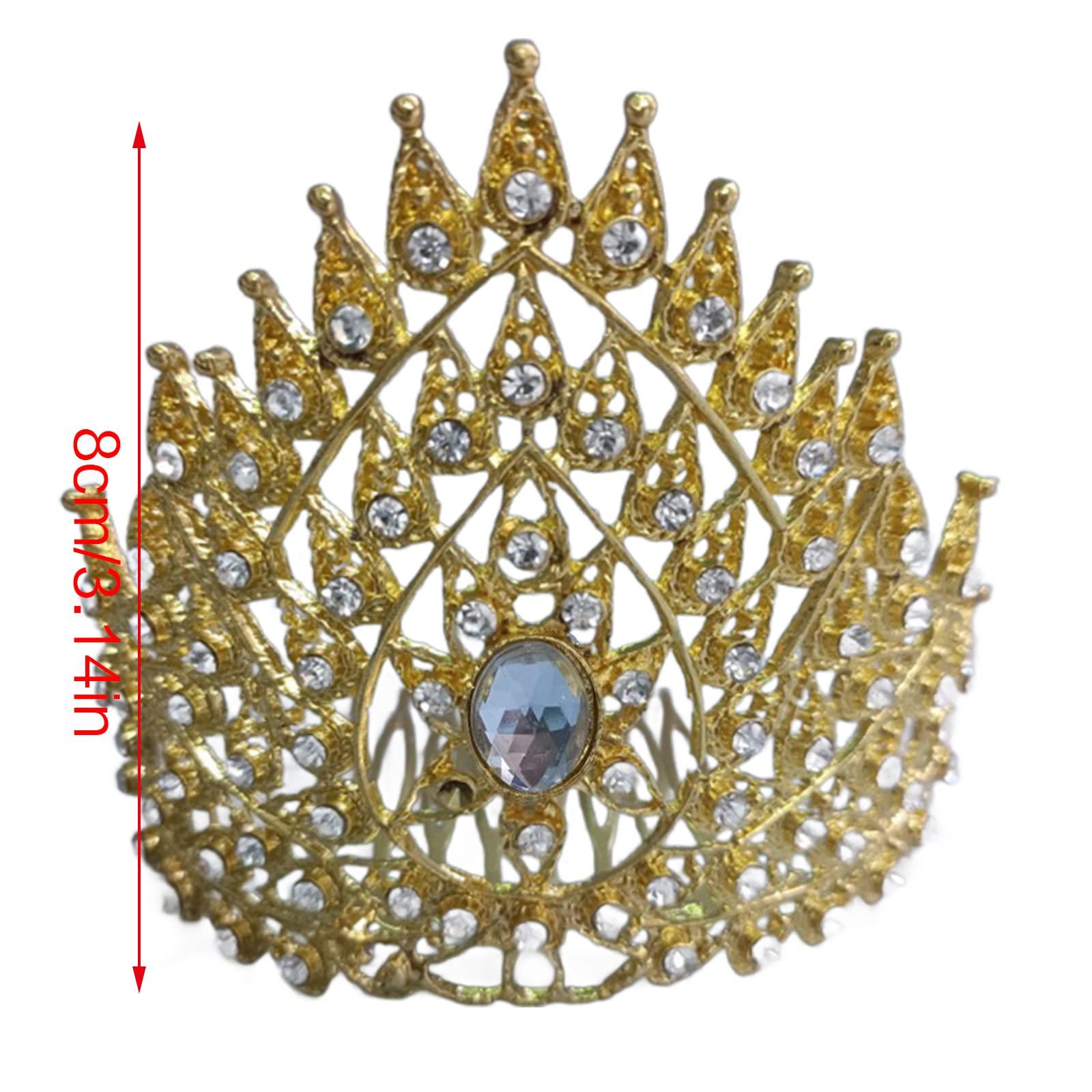 Youngy Youngy Thai Hair Jewelry Indian Crown Thai Dance Headpiece Thai Crown Dance Headdress Gold Thai Hair Accessories Traditional Thai Crown Dance Headdress