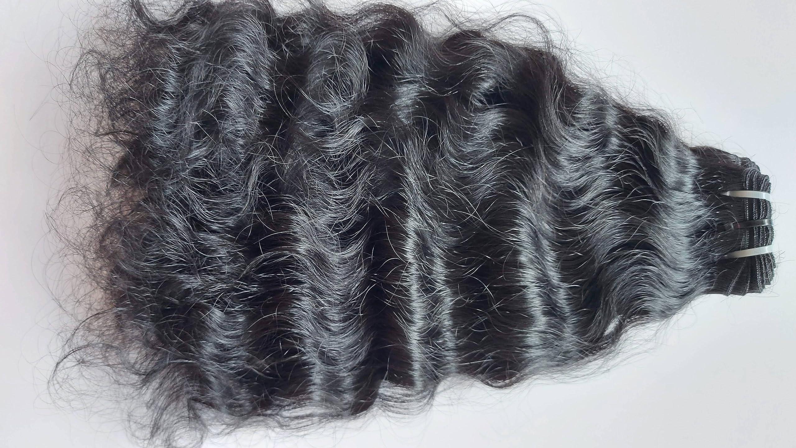 Generic Raw Indian Curly Human Hair Extensions - Natural Black Curly Remy human hair extensions (16 Inch)