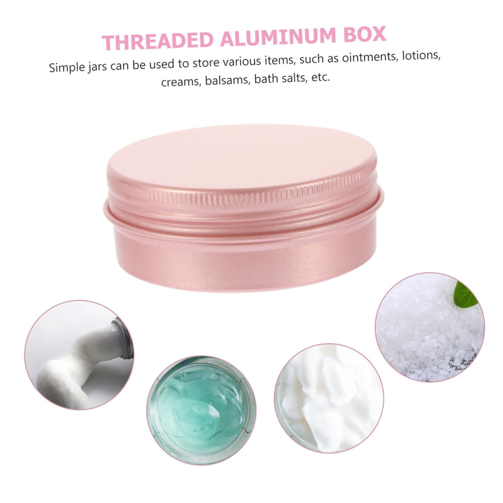 Mikinona Mikinona 60ml Rose Gold Cosmetics Cream Boxes Spiral Lid Aluminum Travel Storage Boxes Set