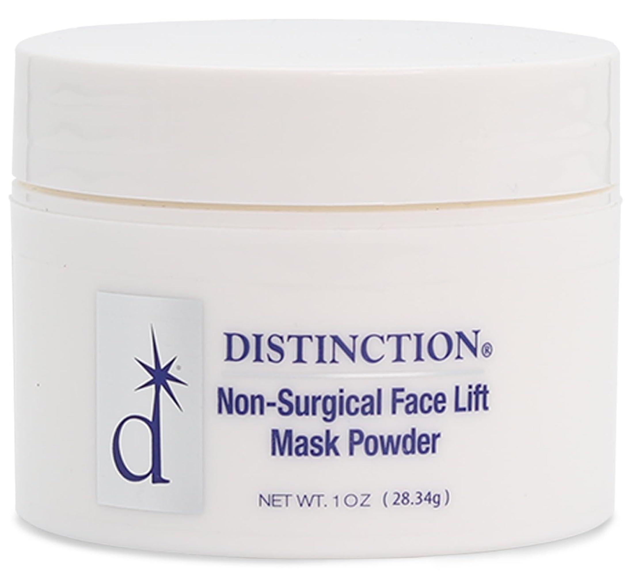 Distinction Distinction Non-Surgical Face Lift Mask Powder | Antiaging Mask to Tighten & Tone Skin | Contains Vitamin E for Radiant Younger Skin (1 Oz)