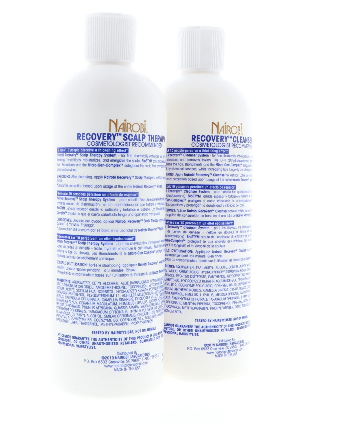 Nairobi Nairobi Recovery Cleanser Shampoo + Scalp Therapy Conditioner "SET" 16oz.Each
