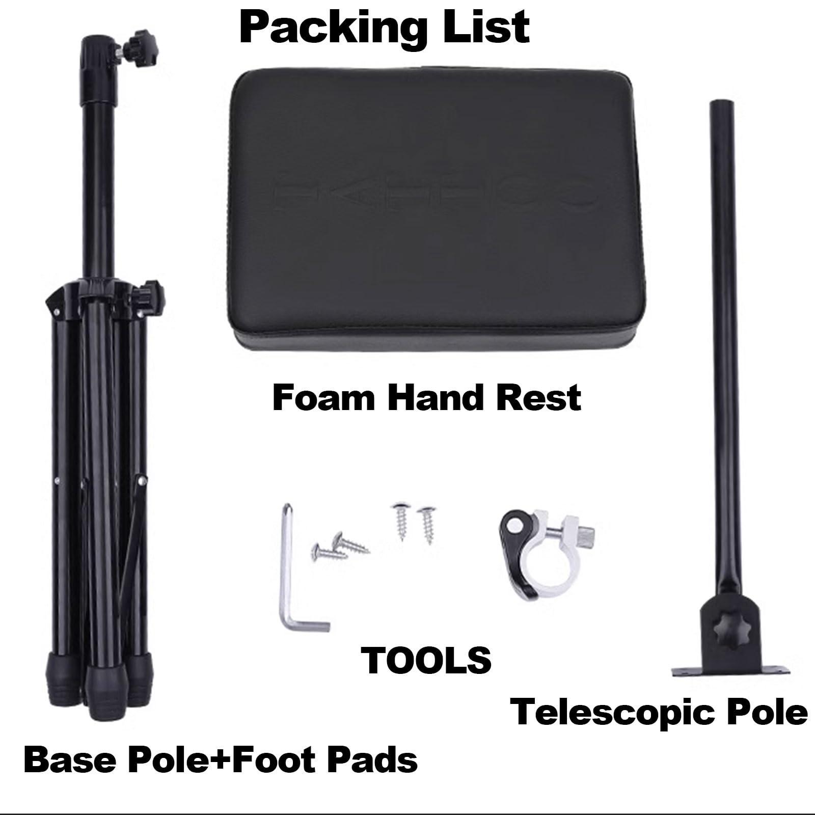 Generic Tattoo Arm Rest Stand Wheels Stainless Steel and Leather Tattoo Hand Holder, Adjustable Tattoo Armrests, with Soft Sponge Pad Portable Tattoo Studio Equipment