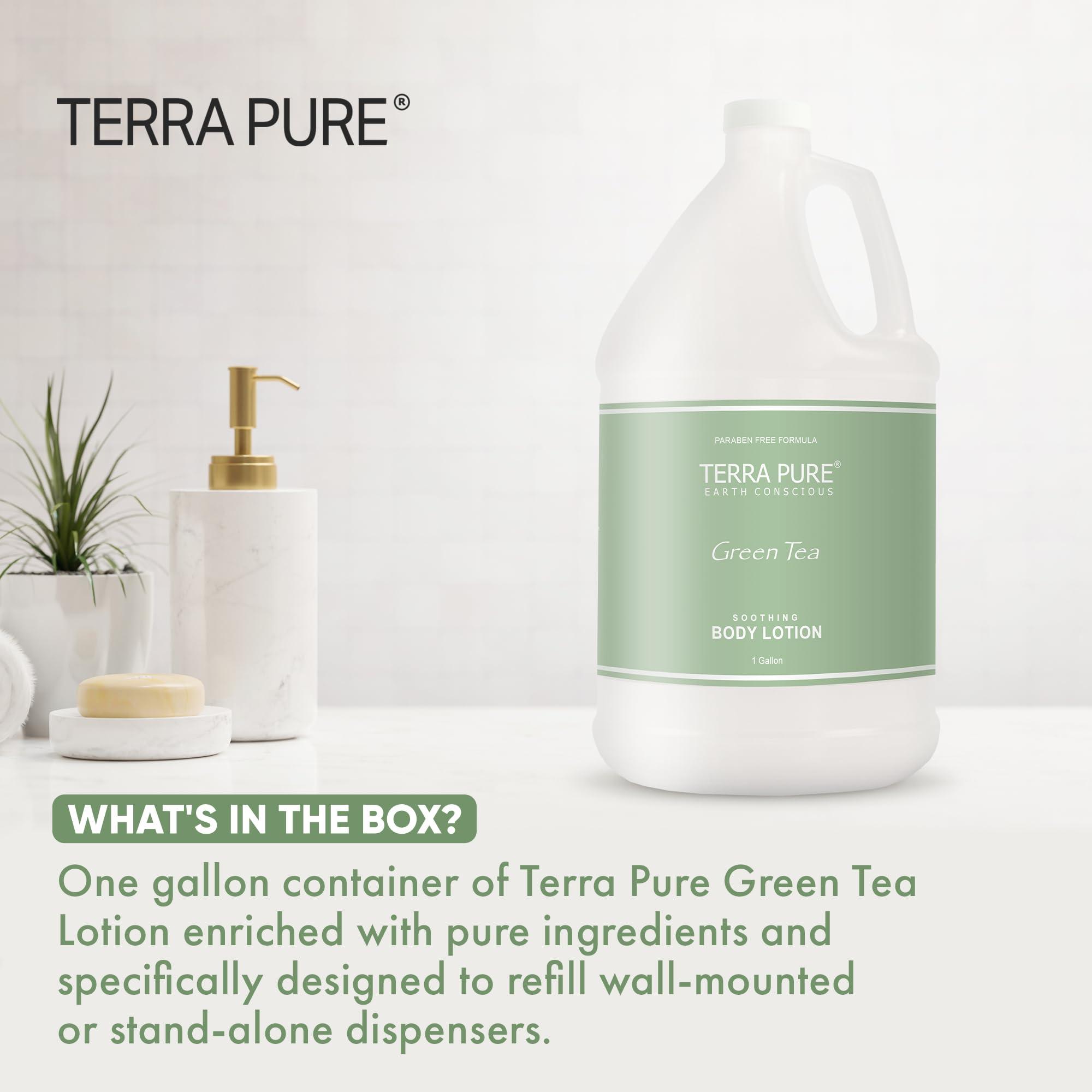 Terra Pure Terra Pure Green Tea Hotel Body Lotion | 1 Gallon | For Hospitality & Vacation Rentals to Refill Dispensers | (Single Gallon)