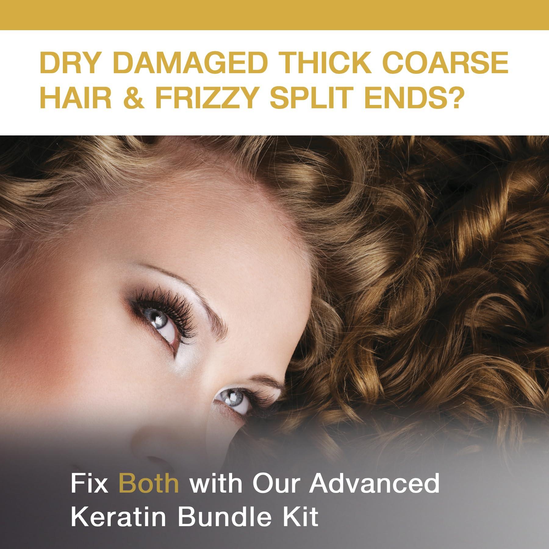 VITAMINS hair cosmetics Vitamins Keratin Shampoo and Thick Hair Leave-In Conditioner Kit - Renewing Cleanser for Luminous Blowout Look and No Rinse Conditioning Moisturizer For Dry Damaged Hair - Pro Salon Hair Care