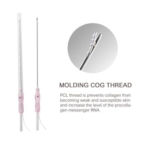 THJNKKJ THJNKKJ Pdo Pcl Cog Threads 18G100MM W-Type 360R Bidirection Cog,Threads for Face Lift, 20pcs (PCL Cog 18G100mm), Beige