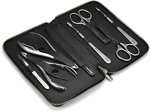 GERmanikure GERMANIKURE 8pc Manicure Set in Leather Case - FINOX Stainless steel tools handmade in Solingen Germany – Professional Nail and Cuticle Care