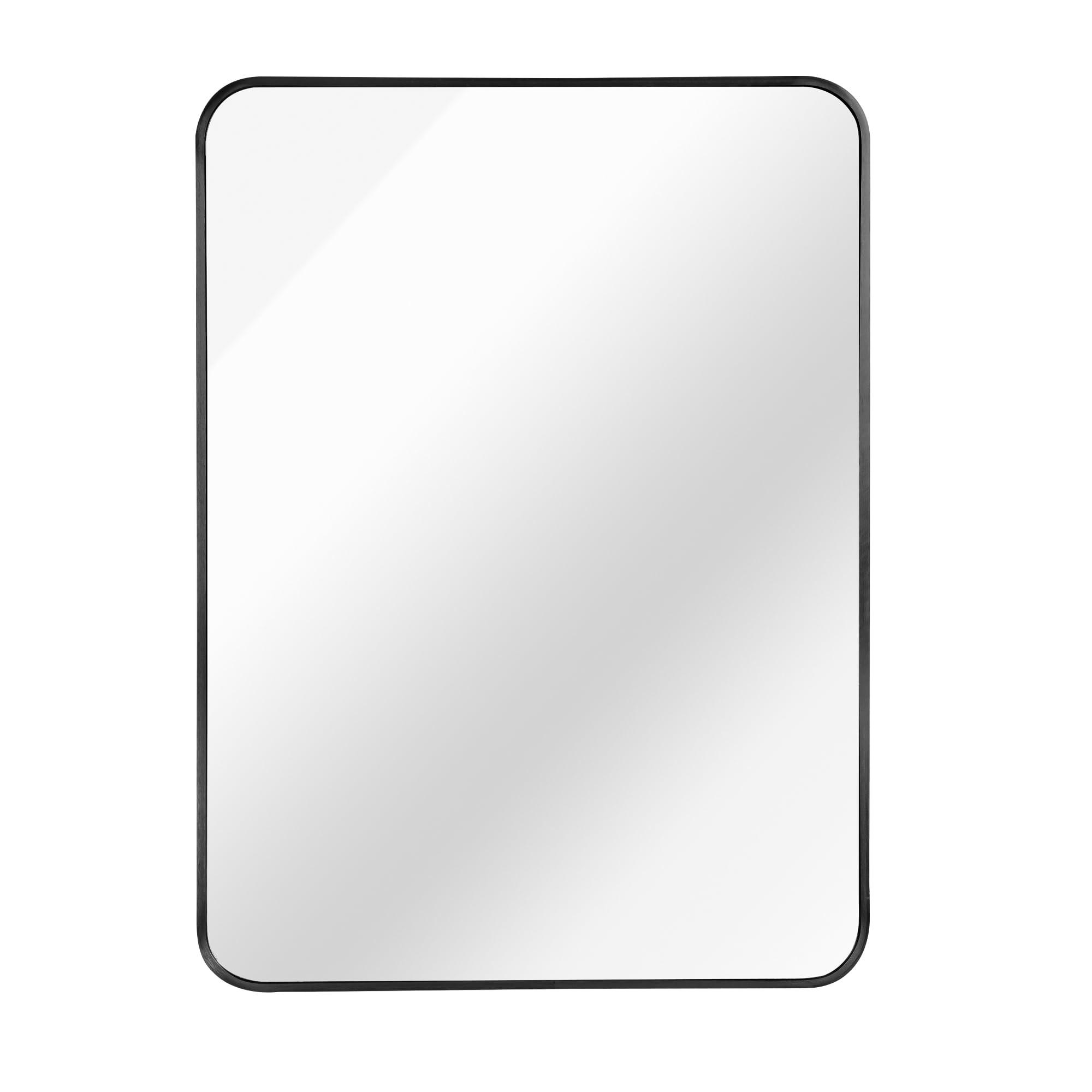 QiMaieeUSA Black 22x30 INCH Metal Rectangle Barhroom Mirror