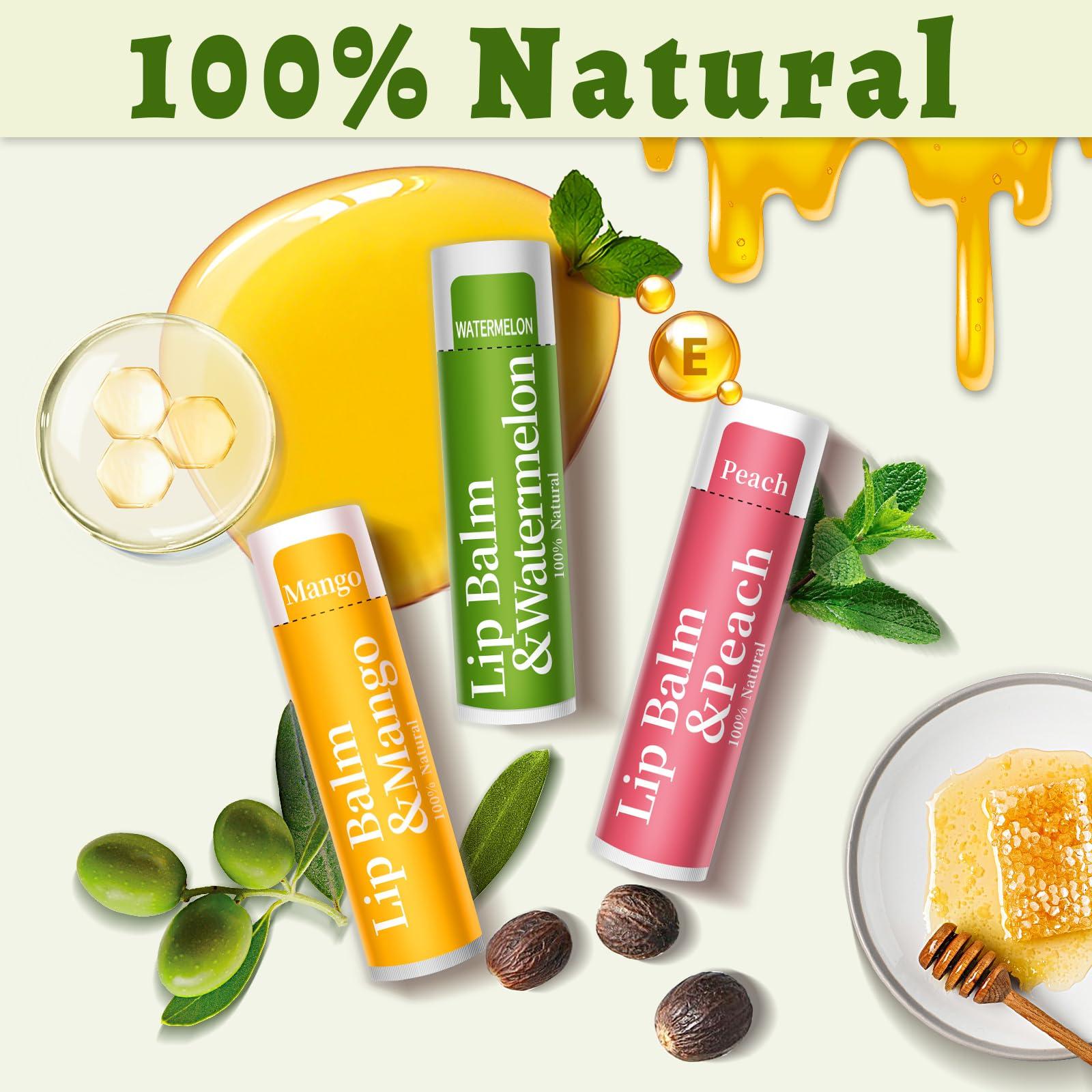 RBUGR RBUGR 84 Pack of Lip Balm, 12 Flavored Lip Balms Natural Organic Vitamin E Lip Balm Pack for Dry Cracked Lips, Moisturising Lip Balm Bulk Gifts Stocking Stuffers Party Favors(4.2g/0.15oz)