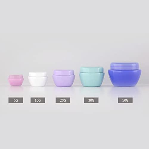SHUILING Travel Size Containers, 12pcs Empty Plastic Cosmetic Cream Jars Leak-proof with Lids for Cosmetic Makeup Salves Ointments Bead, Sample Jars Travel Accessories for Face Hand Cream (50 Grams,green)