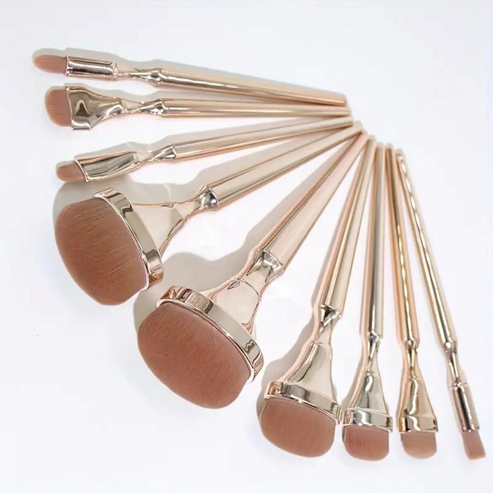 IBDRYKK IBDRYKK 9 pcs golden oval makeup brush set foundation blush concealer brush seamless makeup brush eyeshadow brush makeup set