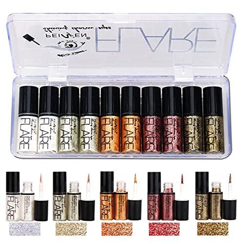 Lucoss Lucoss Glitter Liquid Eyeliner Eye Shadow Makeup Kit Long Lasting Waterproof Sparkling Eyeshadow Metallic Eyeliner Liquid Eye Glitter Makeup