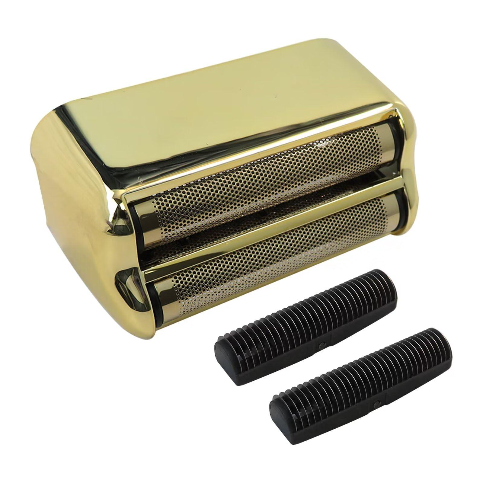 YTXXDEUS Replacement Foil and Cutter for Barberology Electric Shaver, Double Foil Shaver Replacement Head, Suitable for BaBylissPRO Barberology FXRF2G Electric Razors(Gold)