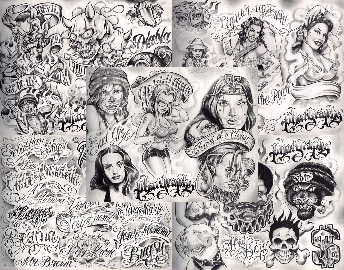 Tattoo Life Boog From The Streets With Love Gangsta Style Tattoo Flash 46 Sheets 11x14" Amazing Set For Tattoo Shop Display …