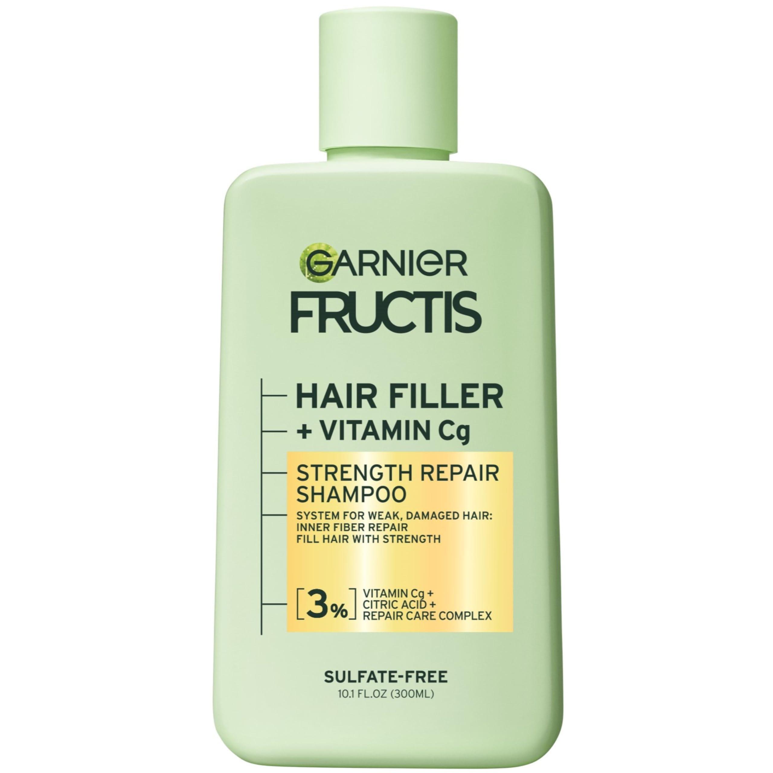 Garnier Garnier Fructis Hair Filler Strength Repair Shampoo with Vitamin Cg, Sulfate Free Shampoo for Weak, Damaged Hair, 10.1 Fl Oz, 1 Count