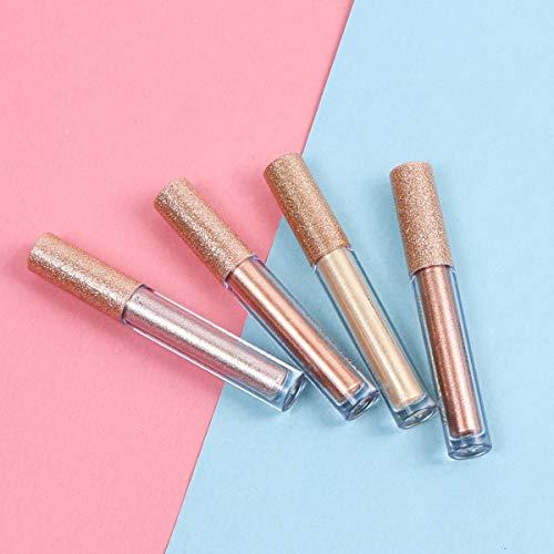 Aooba 4 Colors Glitter Liquid Eyeshadow, Makeup Metals Glitter Gloss for Eyes Shimmer Eyeliners Waterproof Long Lasting Sparkling Eye Shadow Set