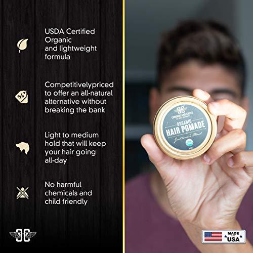 CRIUS COSMETICS CRIUS COSMETICS Hair Pomade for Men - Certified Organic Pomade with Vegan Ingredients (Chronos And Creed), Natural Hair Balm for Strong Hold & Scalp Care (2 Fl Oz)
