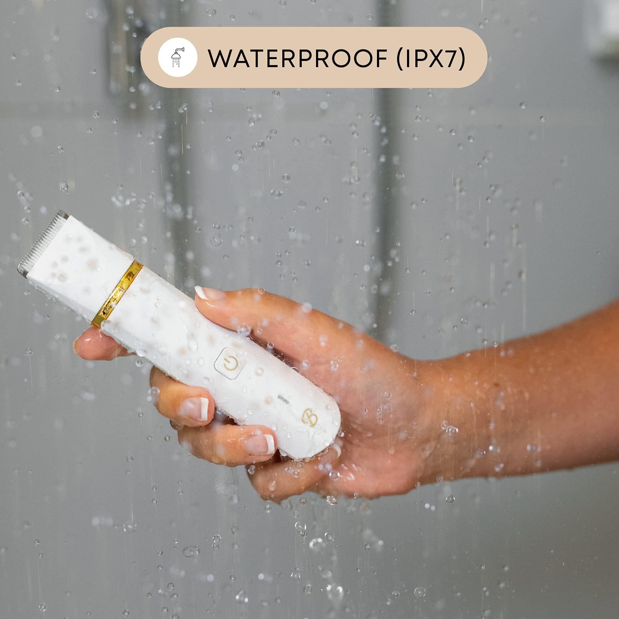 Bushbalm Bushbalm Francesca Trimmer Electric Shaver, 3 Step Routine for Ingrown Hair & Razor Bumps Prevention, Nude Exfoliating Scrub (236 ml), Nude Ingrown Oil (30 ml) and Nordic Dry Brush