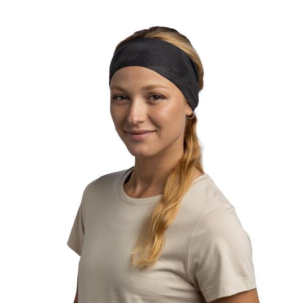BUFF BUFF CoolNet UV Ellipse Headband, UPF 50 Sun Protection, Breathable, Cooling Hair Wrap, Versatile, Quick Dry Bandana, Disx Black, Adult Size